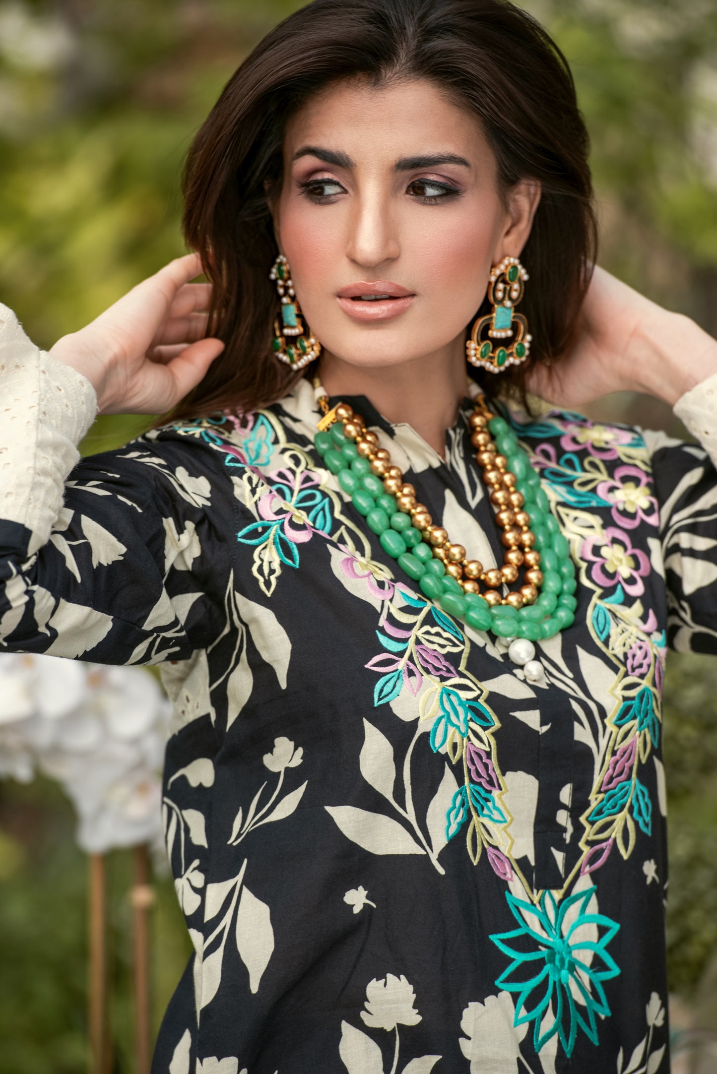 EMBROIDERED PRINTED LAWN BLM-01