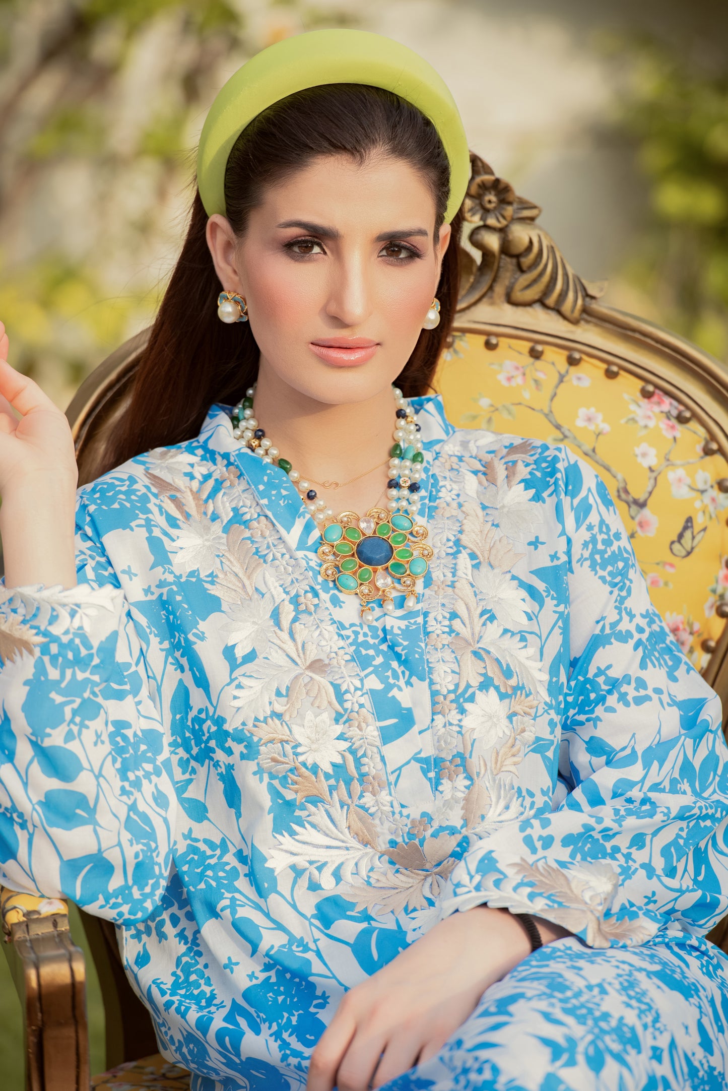 EMBROIDERED PRINTED LAWN BLM-05